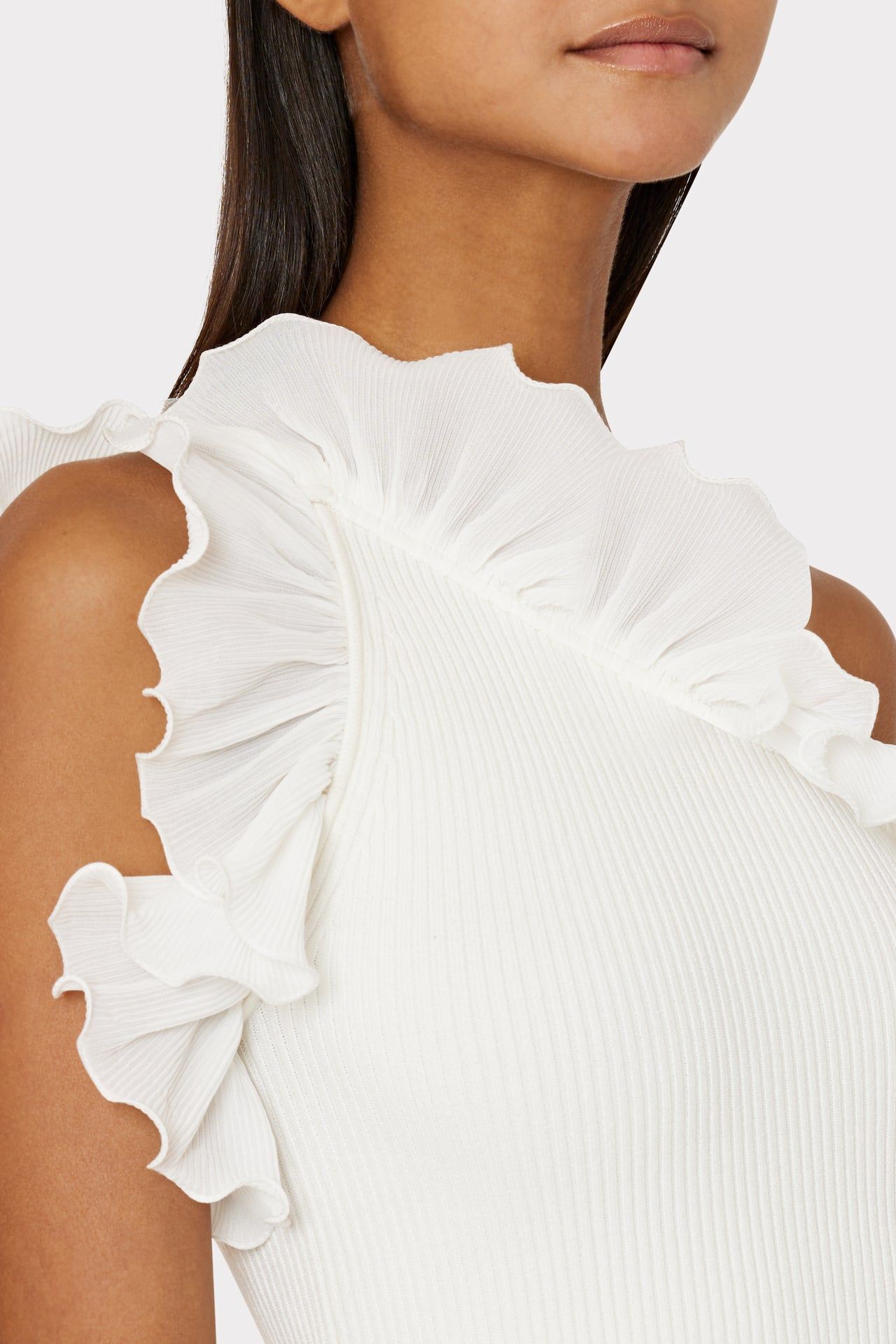 Scallop Ruffle One Shoulder Dress sold by Milly product image thumbnail 3