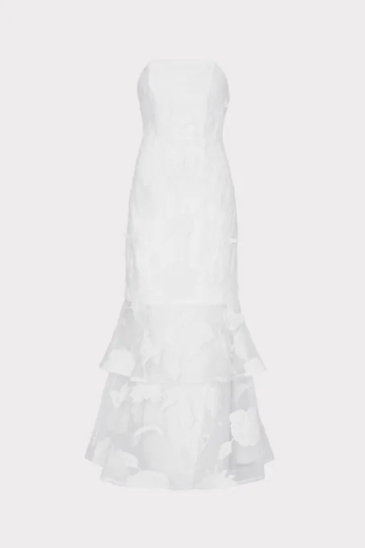 3D Butterfly Embroidery Strapless Dress sold by Milly