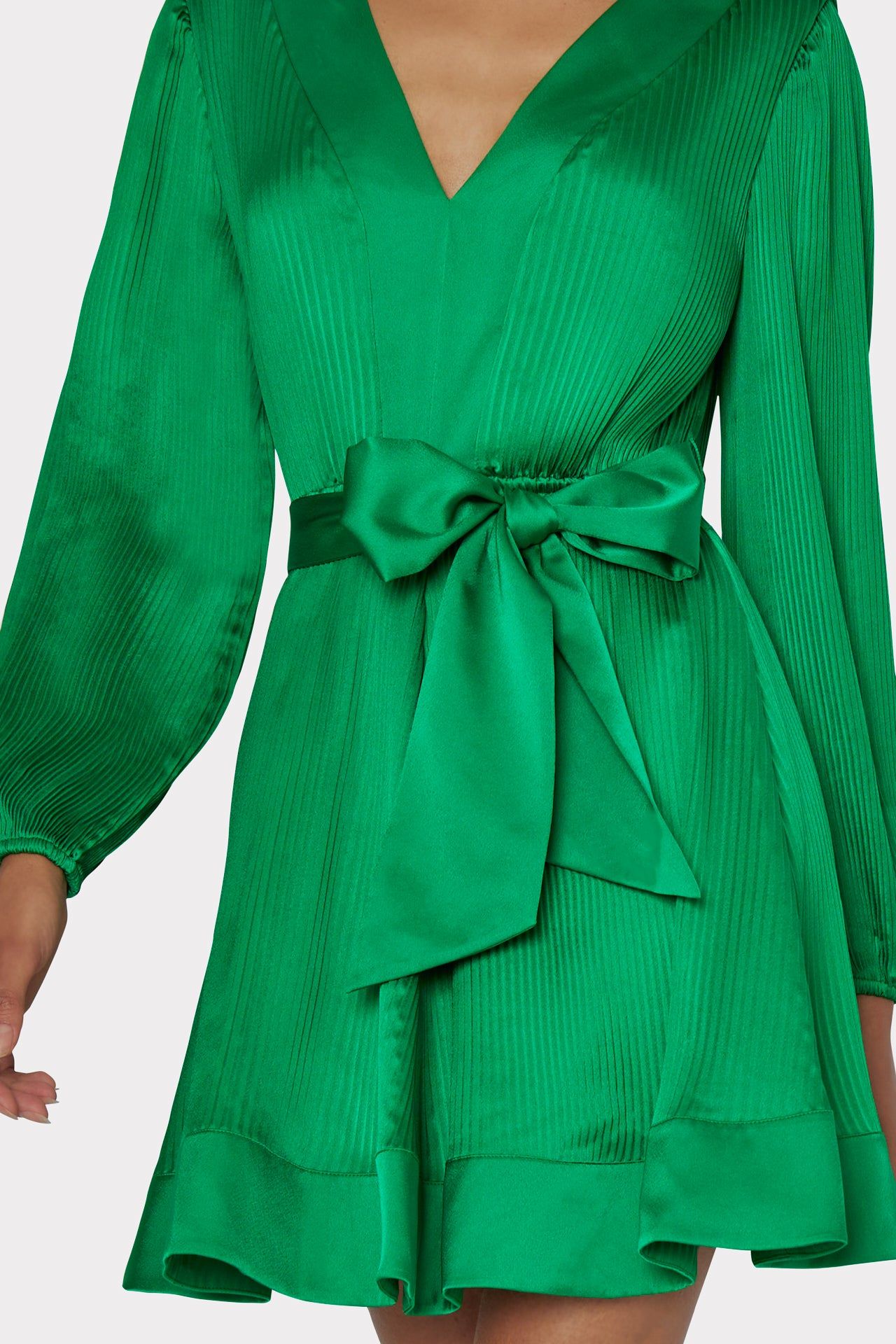 Liv Satin Pleated Dress sold by Milly product image thumbnail 3