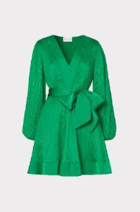 Liv Satin Pleated Dress sold by Milly