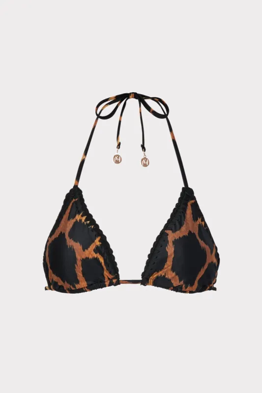 Giraffe Print Triangle Bikini Top sold by Milly
