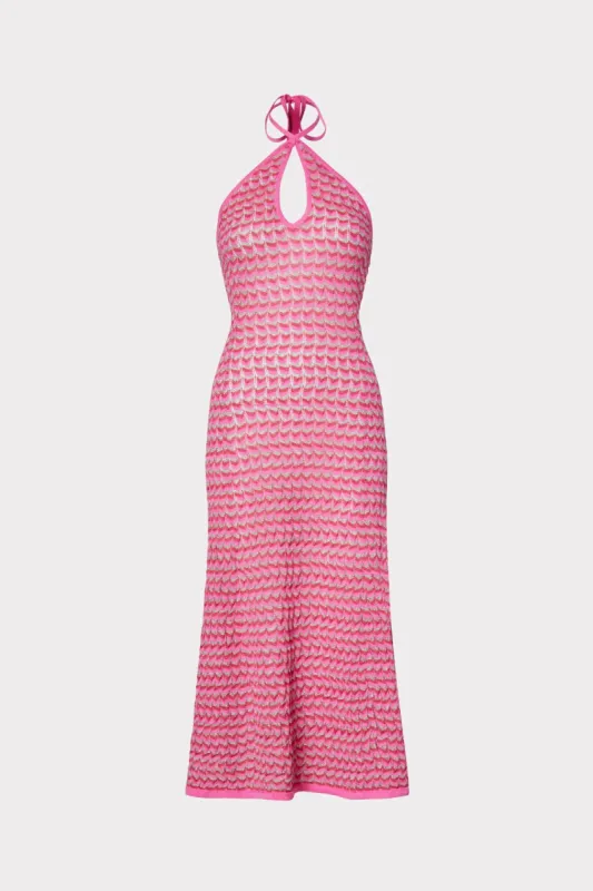 Nami Pointelle Halter Neck Dress sold by Milly