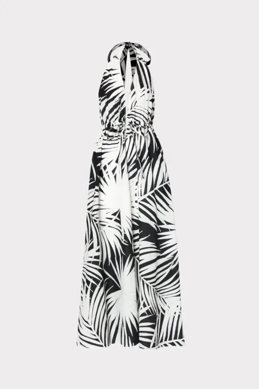Dominque Oversized Palm Print Maxi Dress sold by Milly