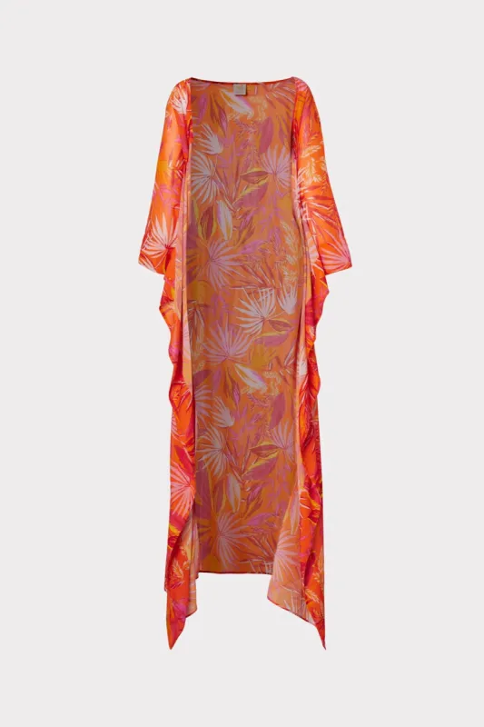 Davia Tropical Palm Print Caftan sold by Milly
