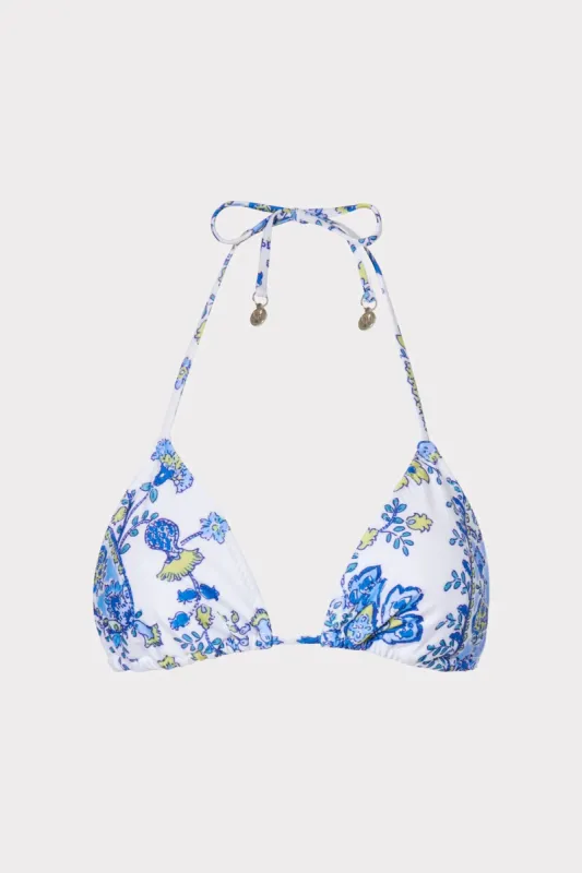 Sketched Paisley Millie String Bikini Top sold by Milly