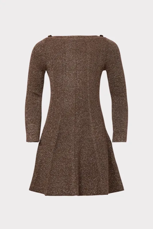 Milly Minis Metallic Button Shoulder Sweater Dress sold by Milly