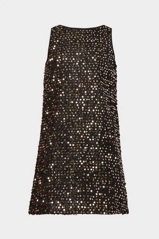 Milly Minis Tinsel Sequins Angular Shift Dress sold by Milly