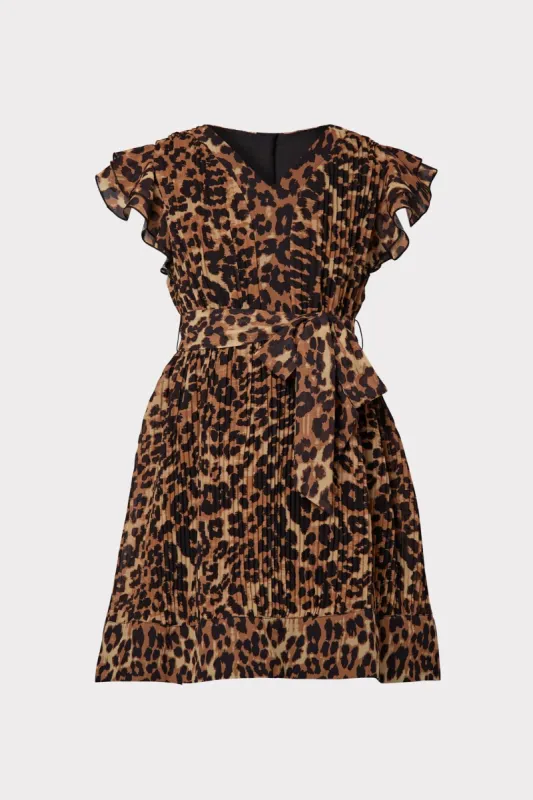 Milly Minis Liv Leopard Print Pleated Dress sold by Milly