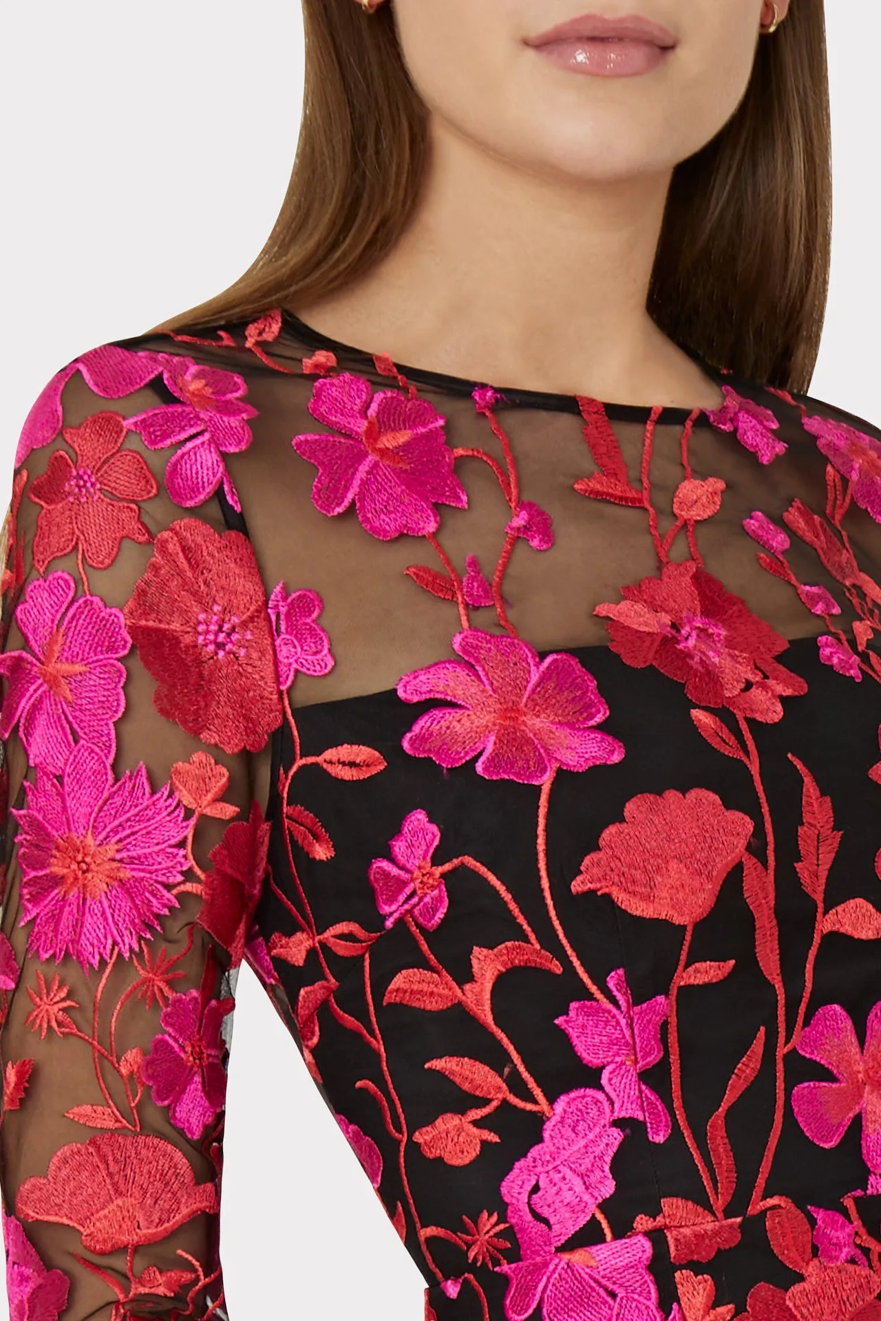 Scottie Floral Embroidered Dress sold by Milly product image thumbnail 3