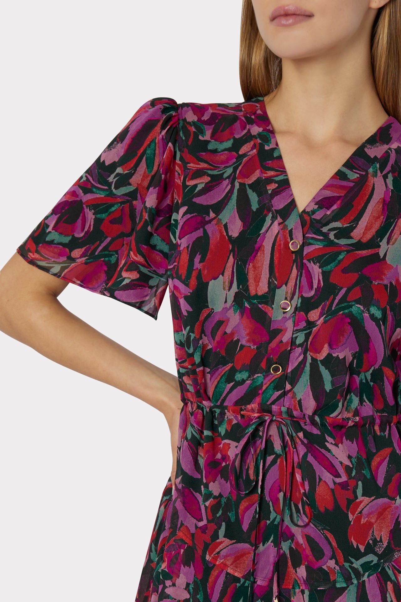 Harlie Tulip Bouquet Print Dress sold by Milly product image thumbnail 3
