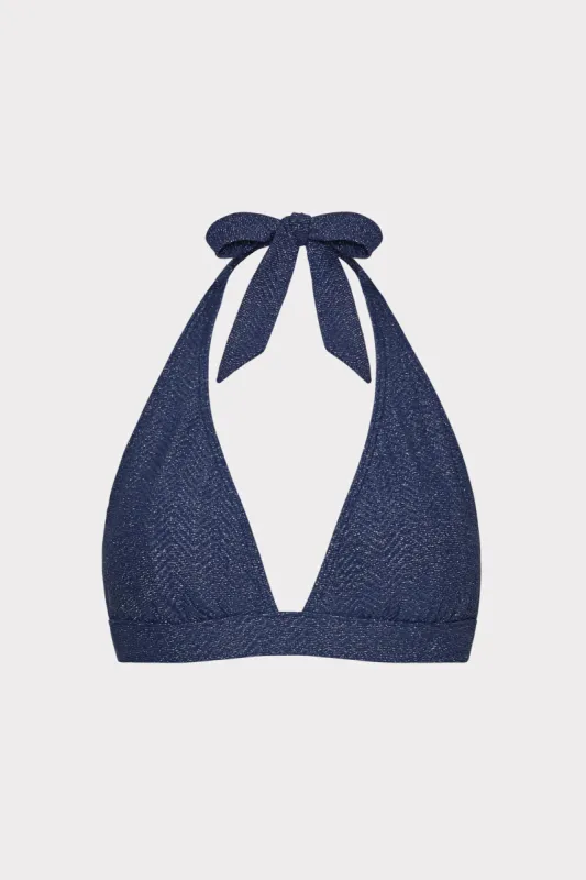 Chevron Halter Bikini Top sold by Milly