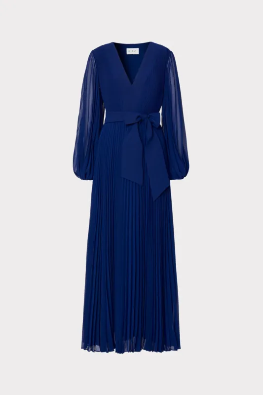 Nadie Pleated Maxi Dress sold by Milly