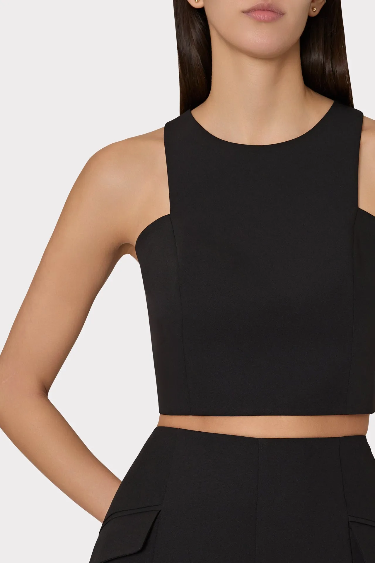 Cady Sleeveless Crop Top sold by Milly product image thumbnail 3