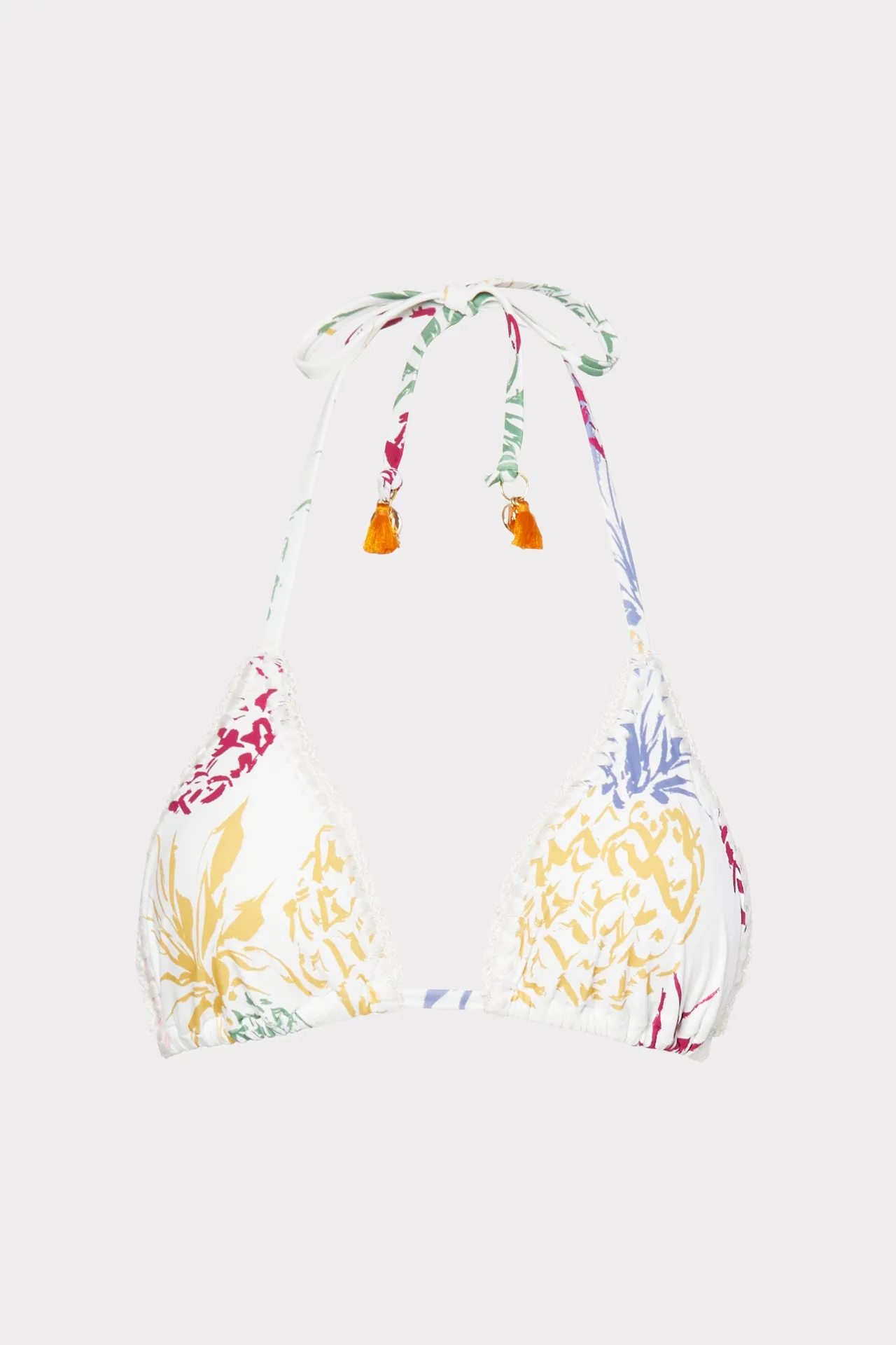 Tropical Pineapple Print Bikini Top sold by Milly