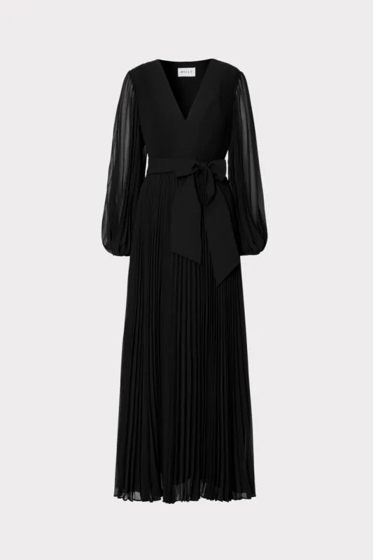 Nadie Pleated Maxi Dress sold by Milly