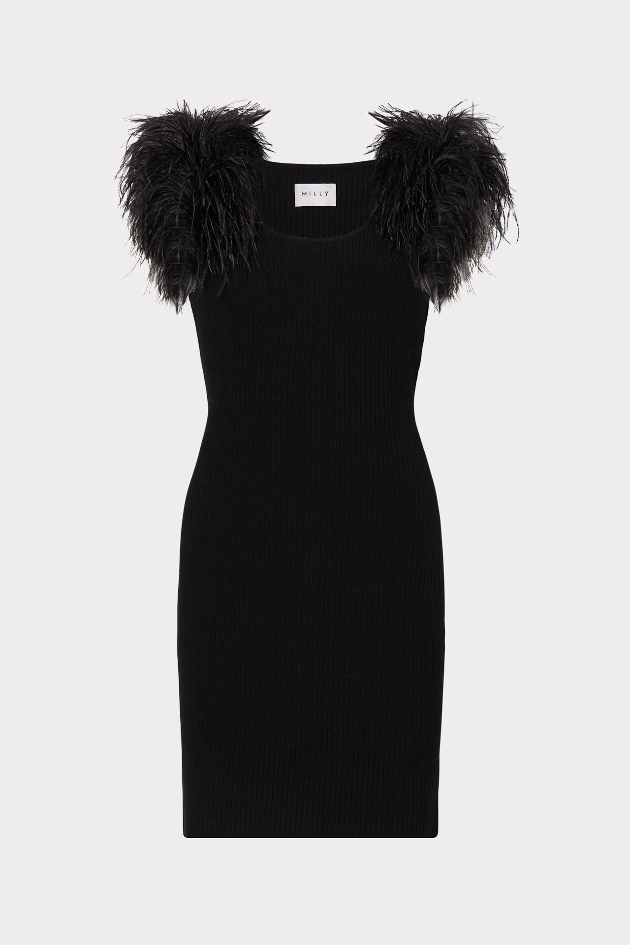 Feather Shoulder Mini Dress sold by Milly