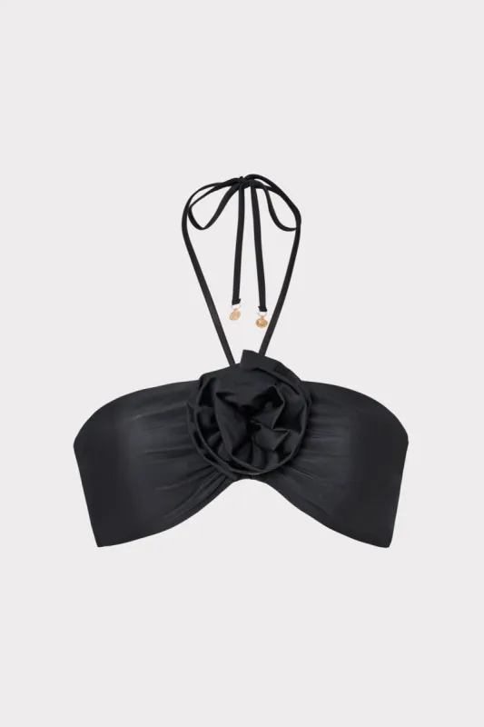 Floral Applique Halter Bikini Top sold by Milly