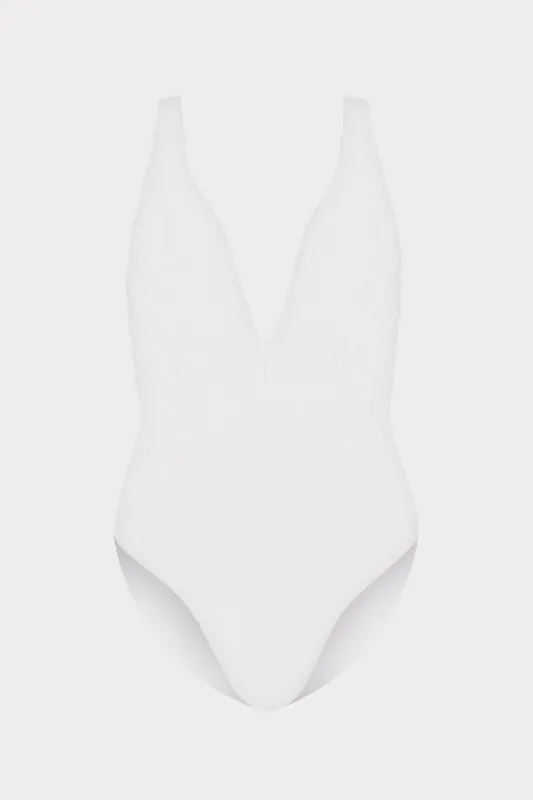 Deep Dive One Piece With Smocking sold by Milly