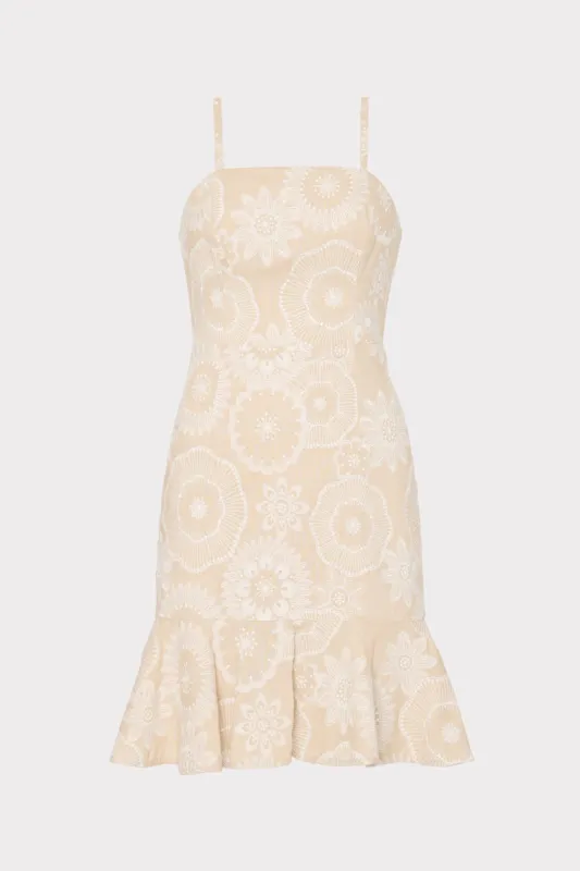 Linen Embroidered Dress sold by Milly