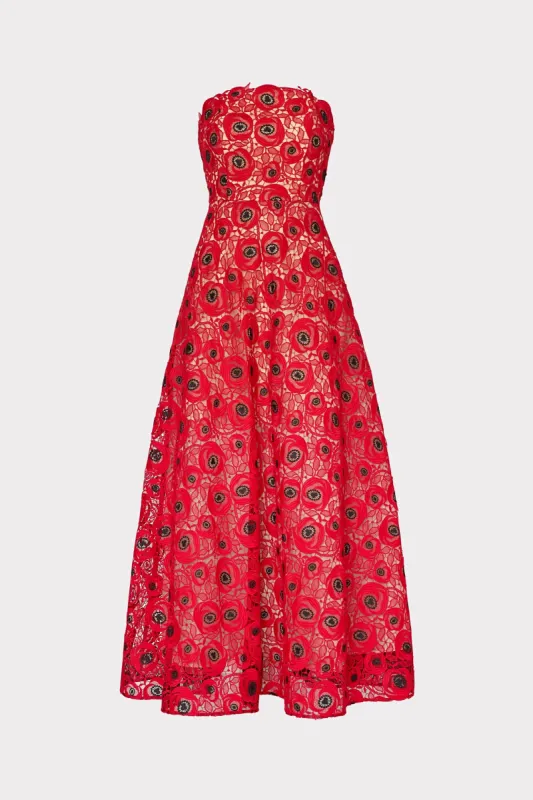 Netty Embroidered Lace Maxi Dress made by Milly