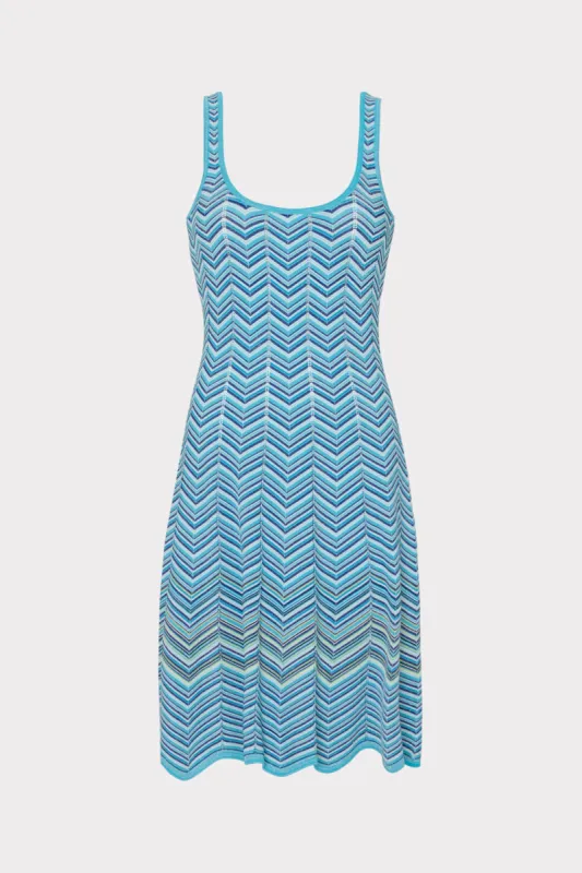 Zig Zag Flare Knit Mini Dress sold by Milly