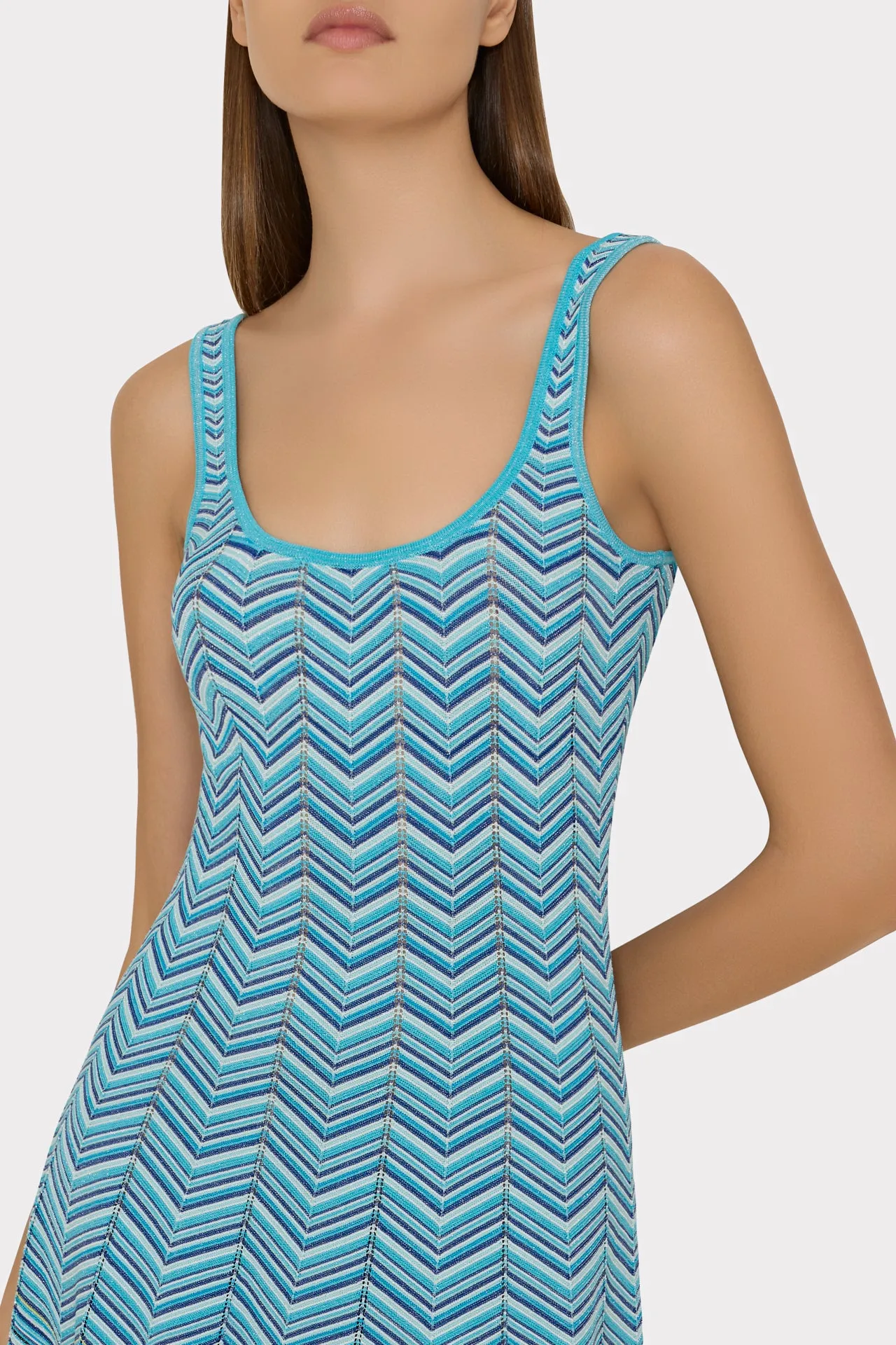 Zig Zag Flare Knit Mini Dress sold by Milly product image thumbnail 3