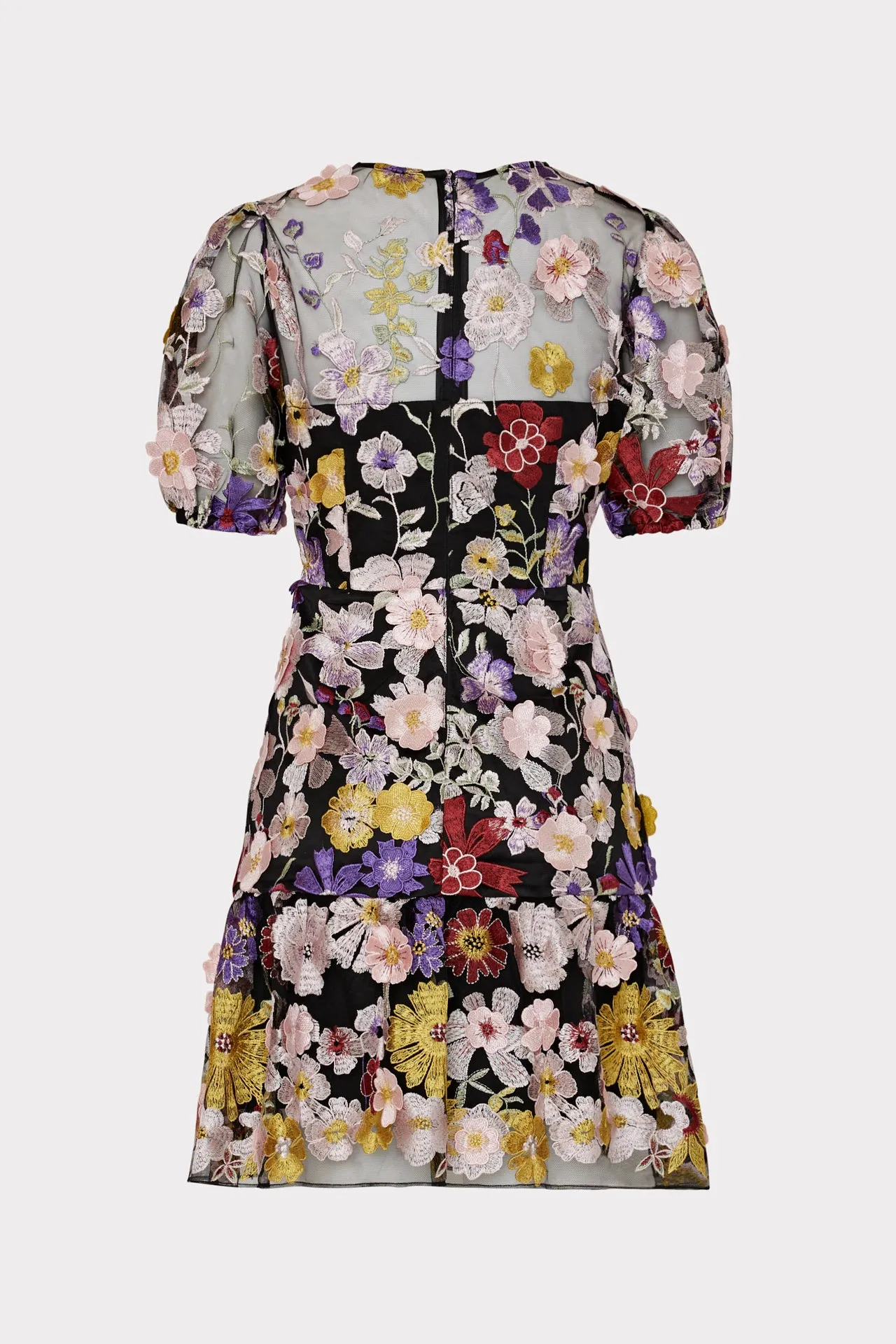 Yasmin Multi Floral Embroidery Dress sold by Milly product image thumbnail 4