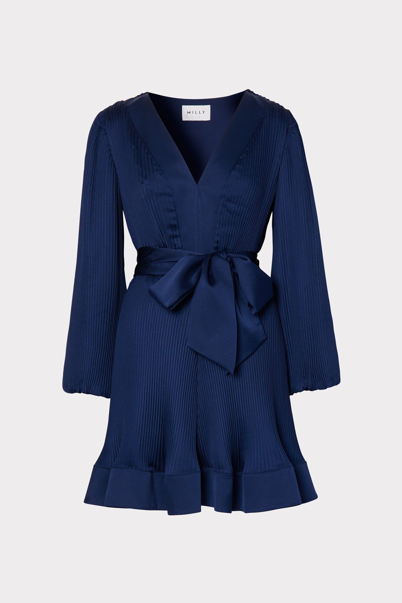 Liv Satin Pleated Dress sold by Milly