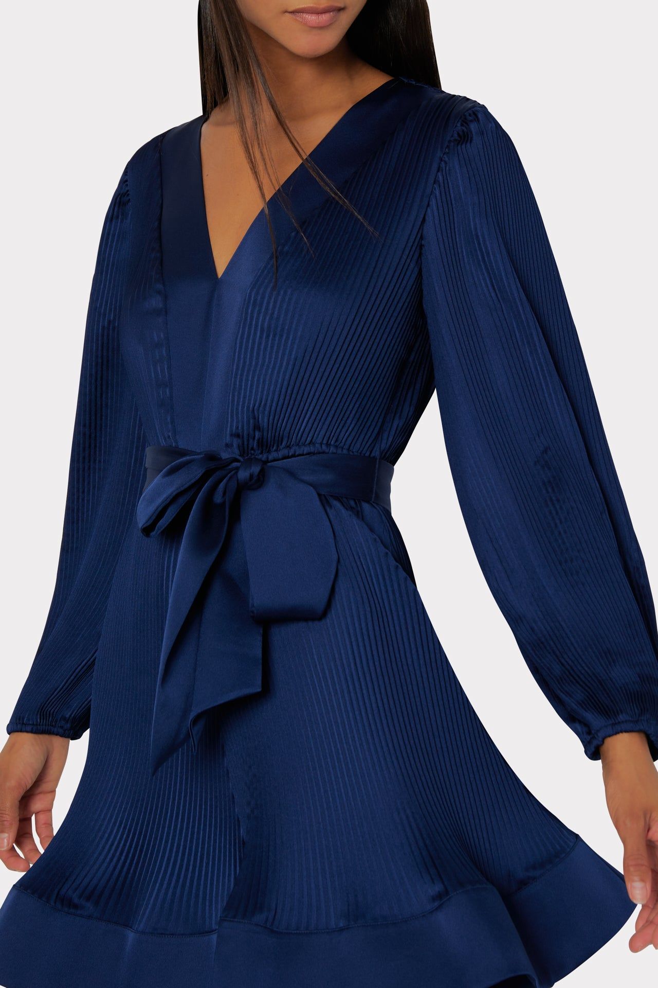 Liv Satin Pleated Dress sold by Milly product image thumbnail 3