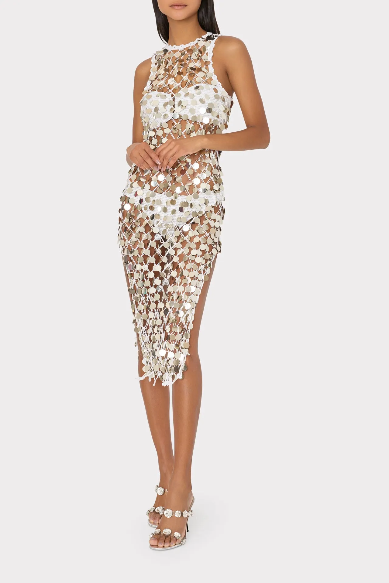 Sequin Crochet Midi Dress sold by Milly product image thumbnail 2