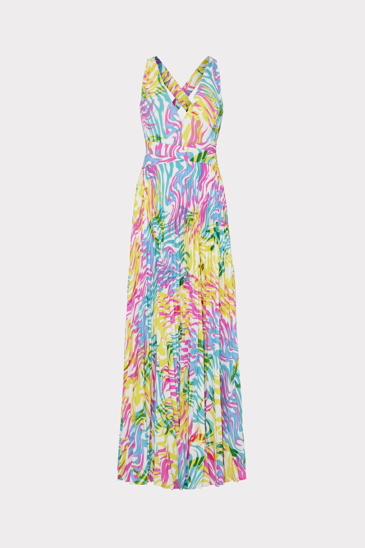 Oria Waves Of Zebra Pleated Dress sold by Milly