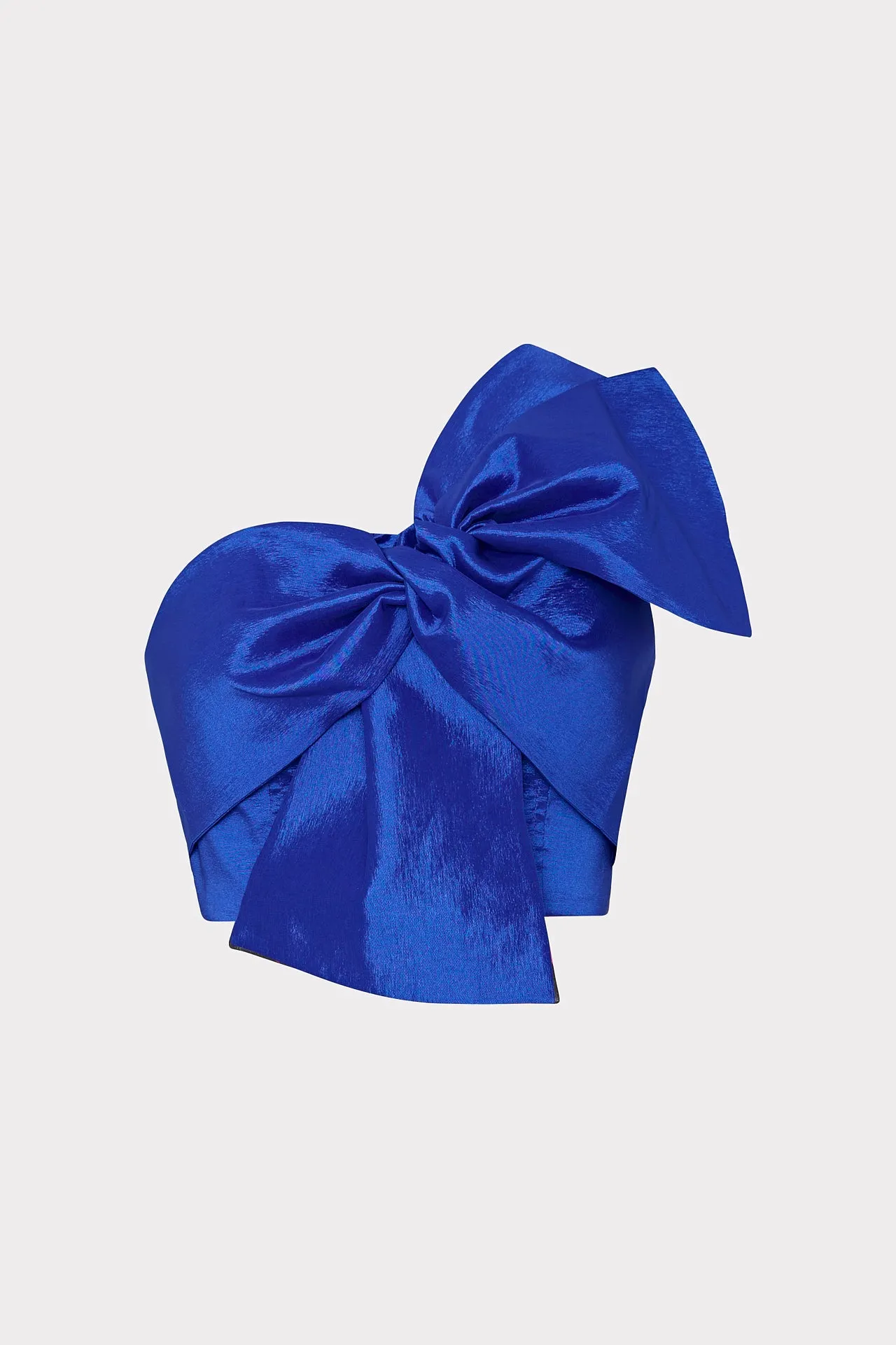 Laney Bow Taffeta Crop Top sold by Milly
