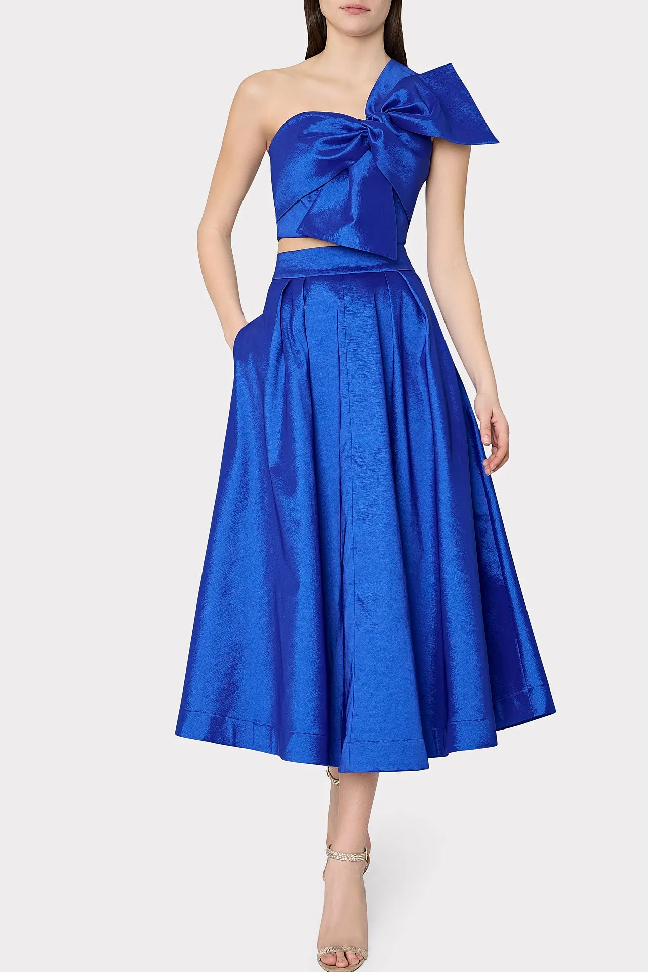 Laney Bow Taffeta Crop Top sold by Milly product image thumbnail 2