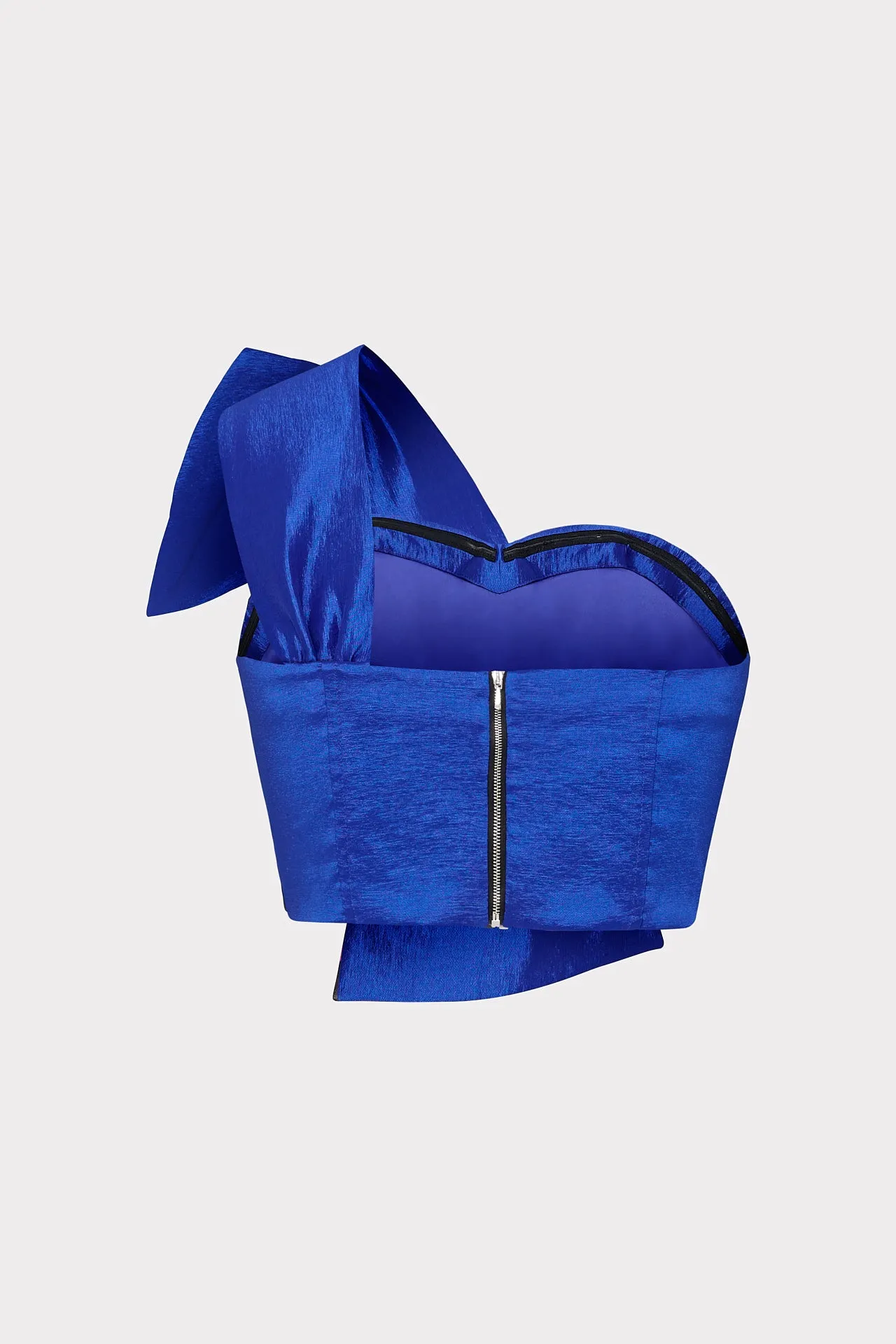 Laney Bow Taffeta Crop Top sold by Milly product image thumbnail 4