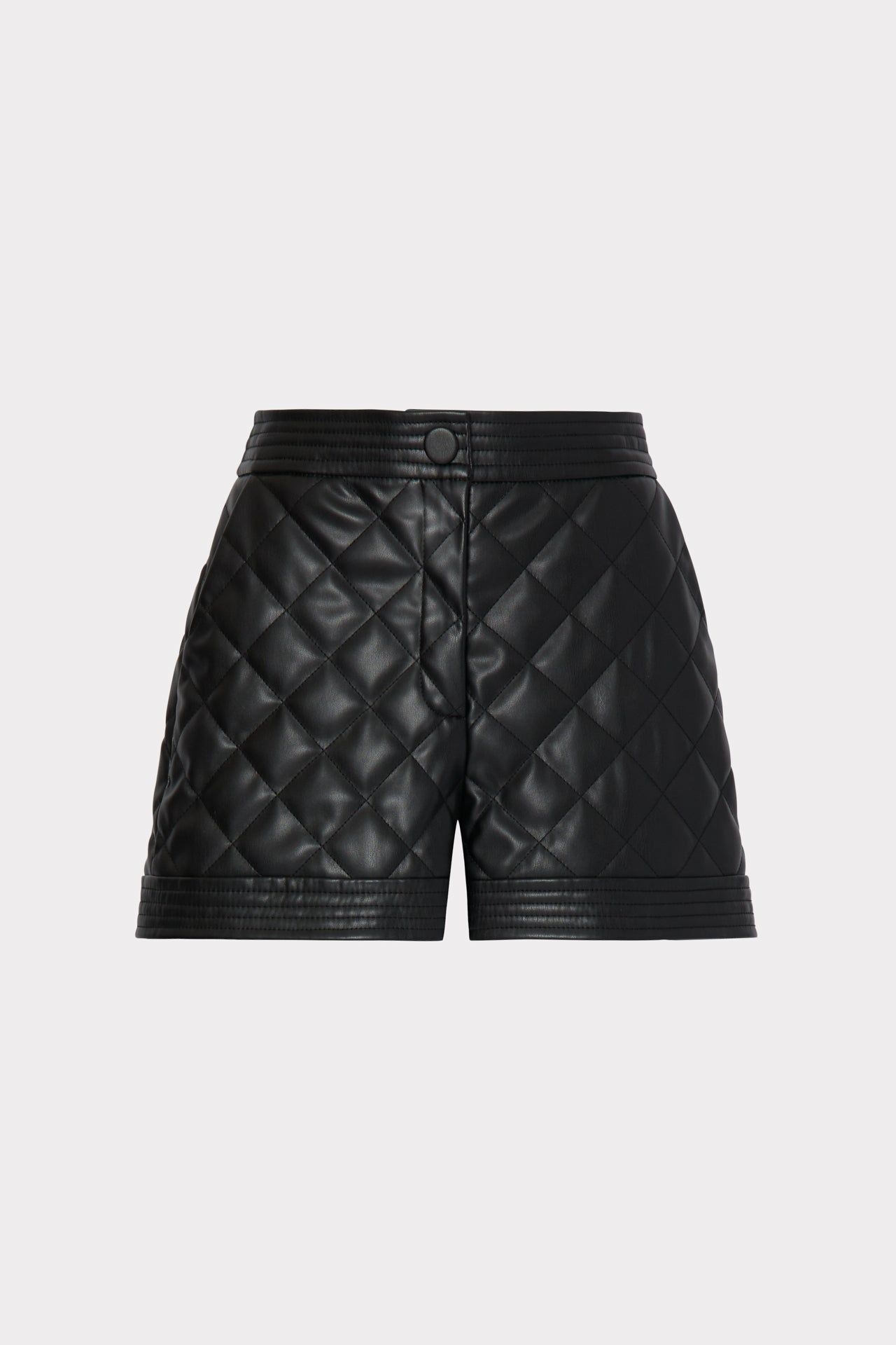 Heather Quilted Vegan Leather Shorts sold by Milly