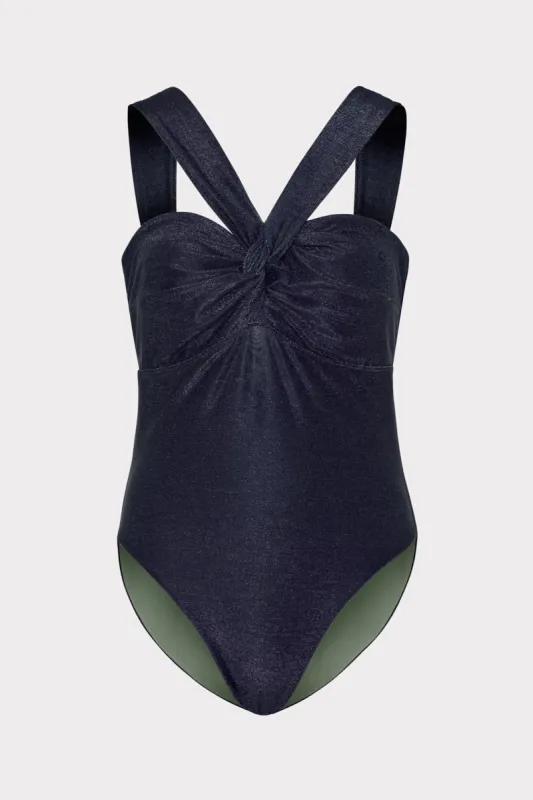 Betsy Bandeau Shimmer One Piece sold by Milly