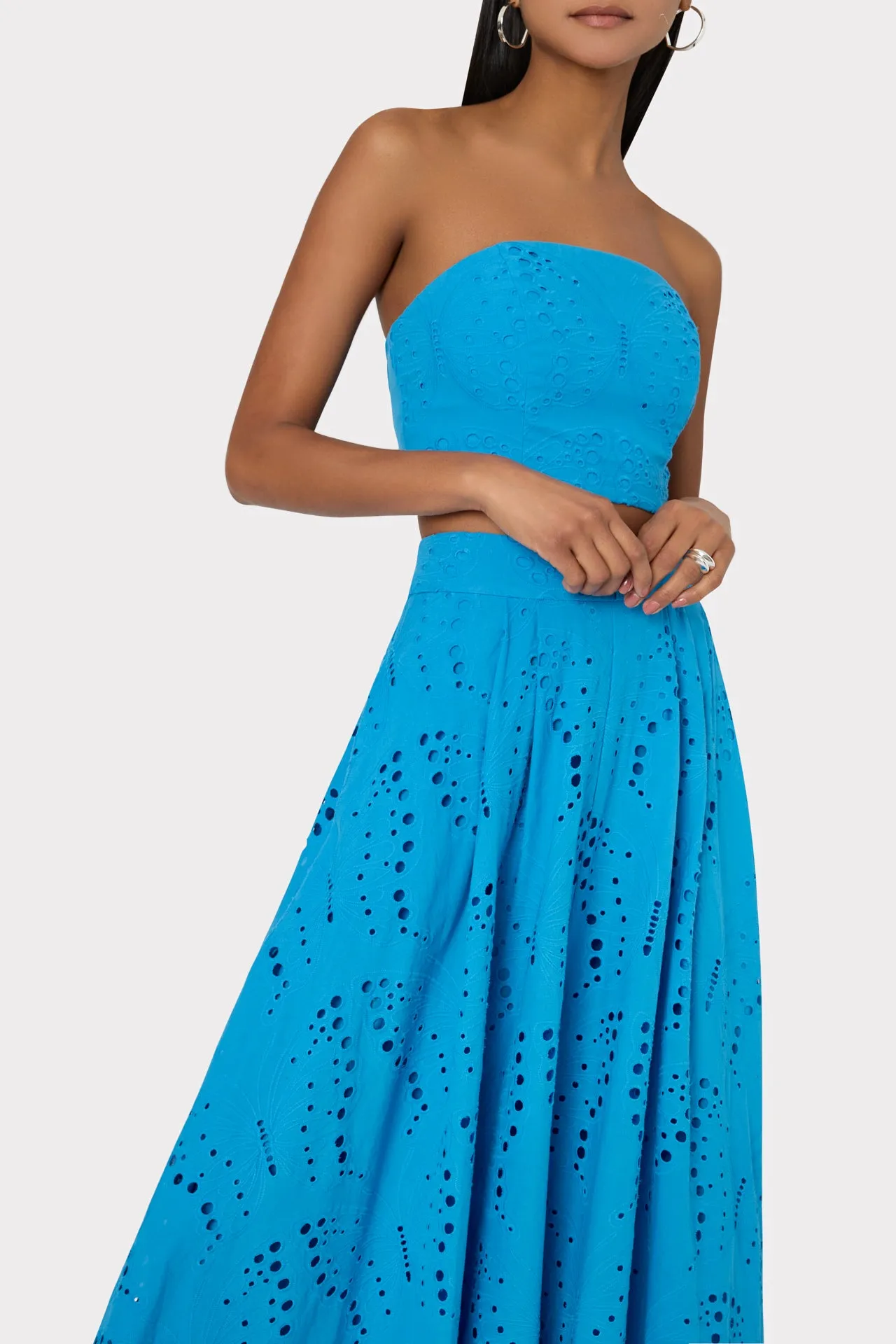 Butterfly Eyelet Strapless Crop Top sold by Milly product image thumbnail 3