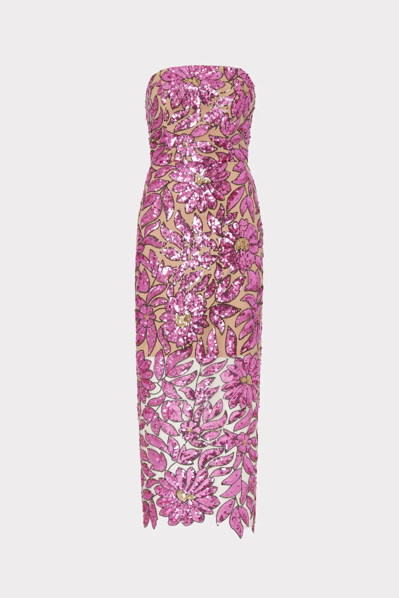 Kait Floral Garden Sequins Dress sold by Milly