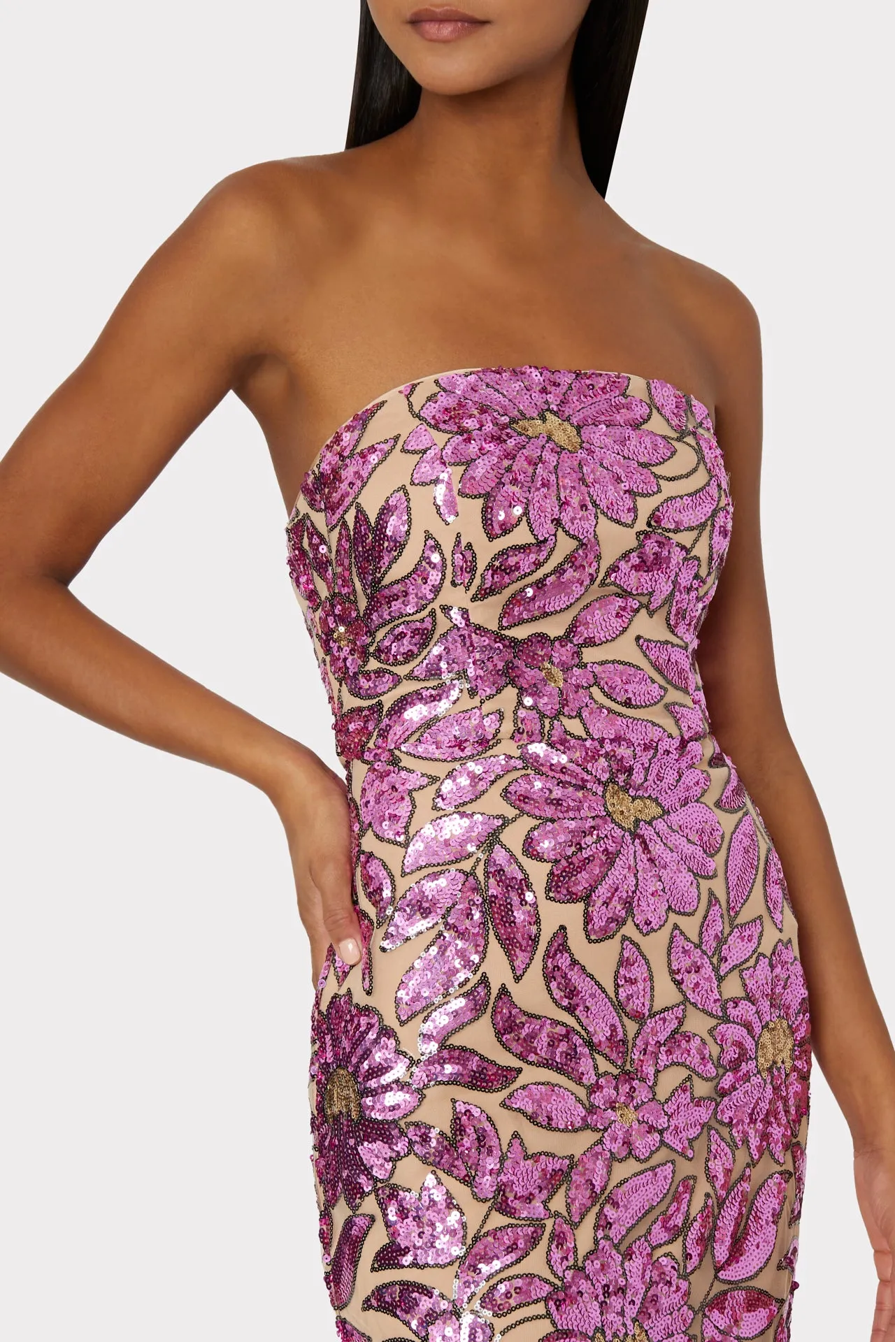 Kait Floral Garden Sequins Dress sold by Milly product image thumbnail 3