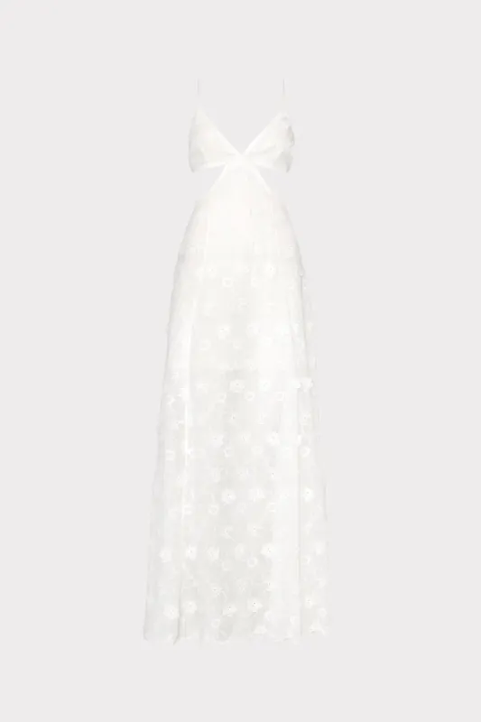 Vivianne 3D Floral Cotton Eyelet Dress sold by Milly