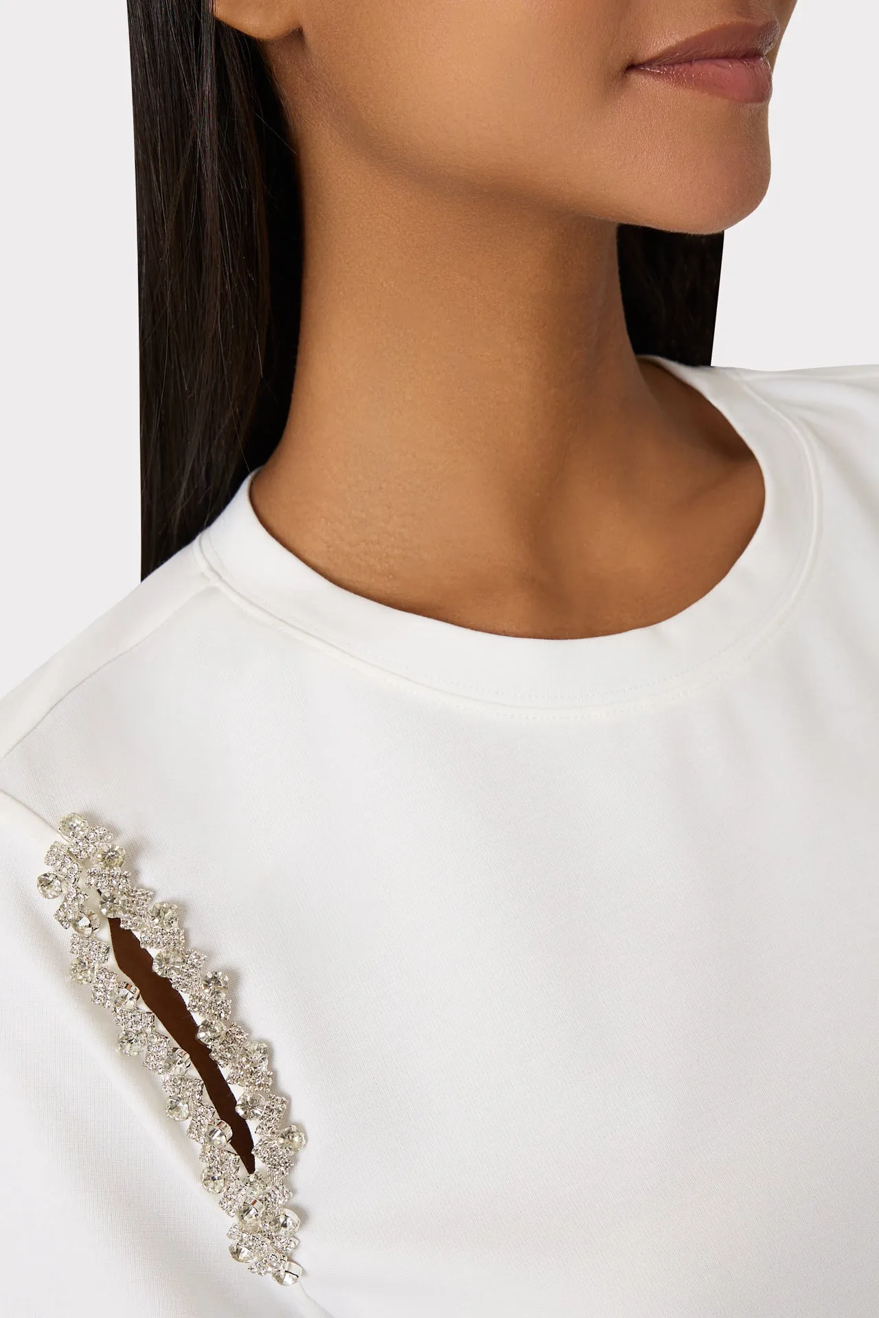 Avril Crystal Trim Tee sold by Milly product image thumbnail 3