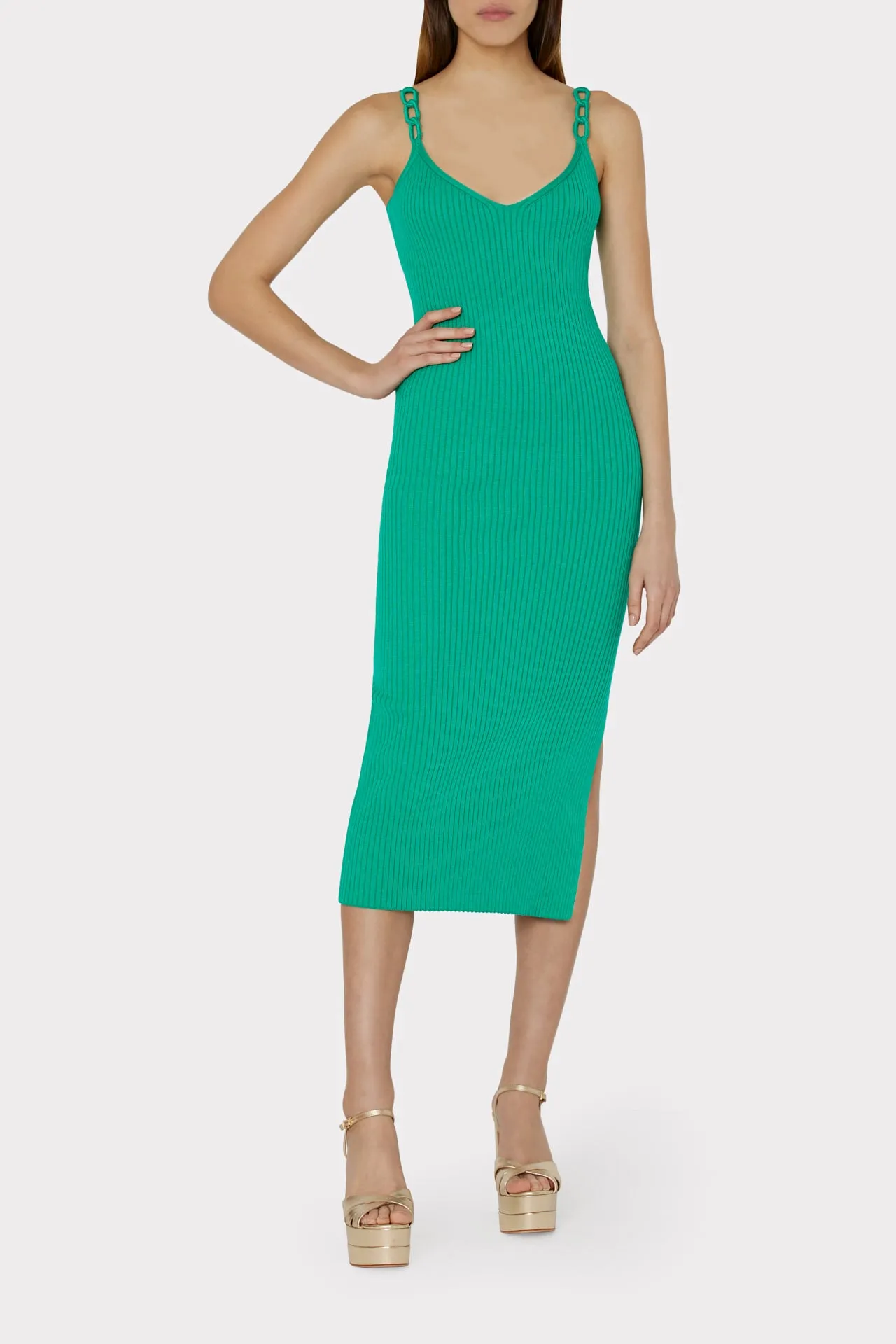 Knit Chain Strap Midi Dress sold by Milly product image thumbnail 2