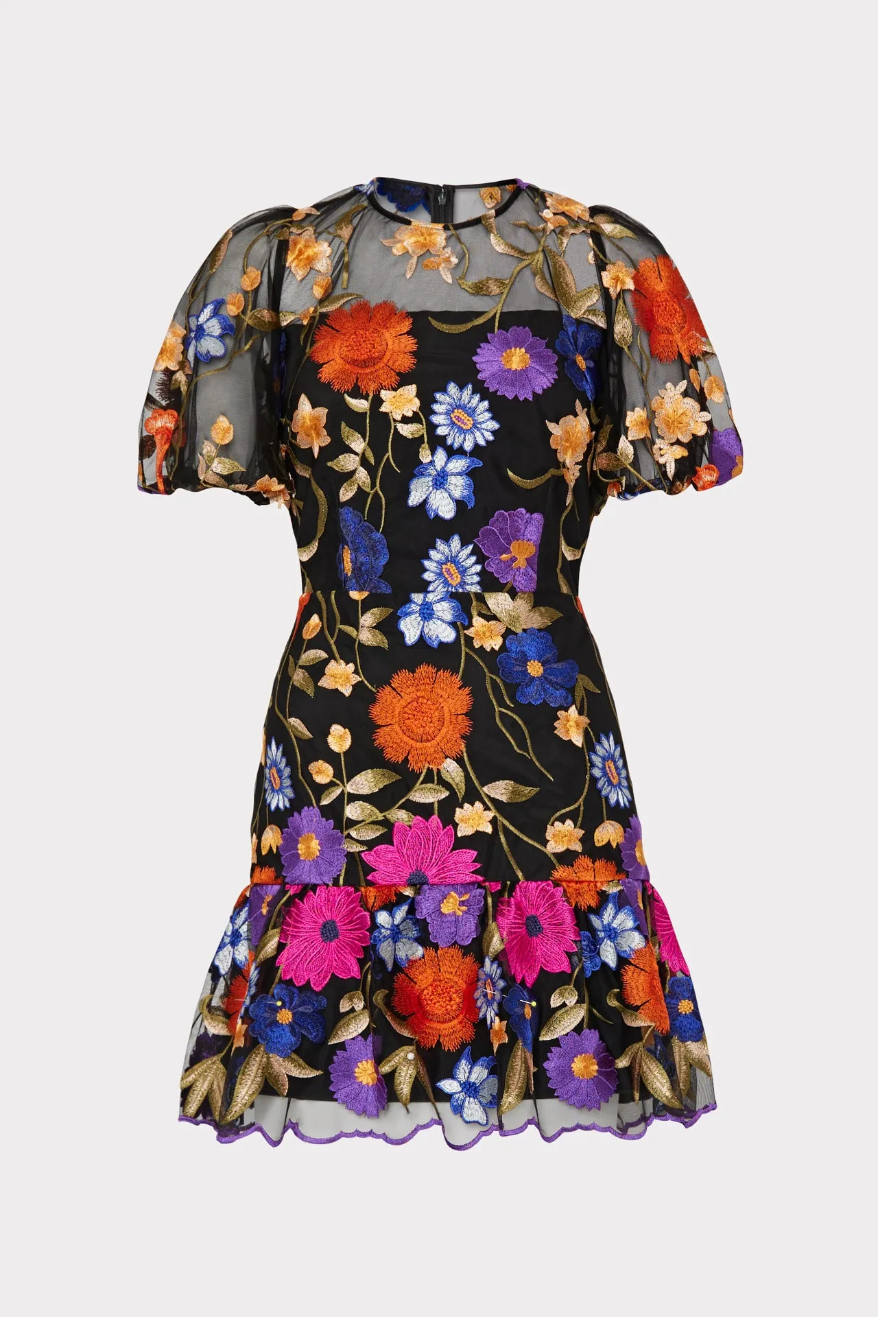 Yasmin Fall Foliage Embroidery Dress sold by Milly