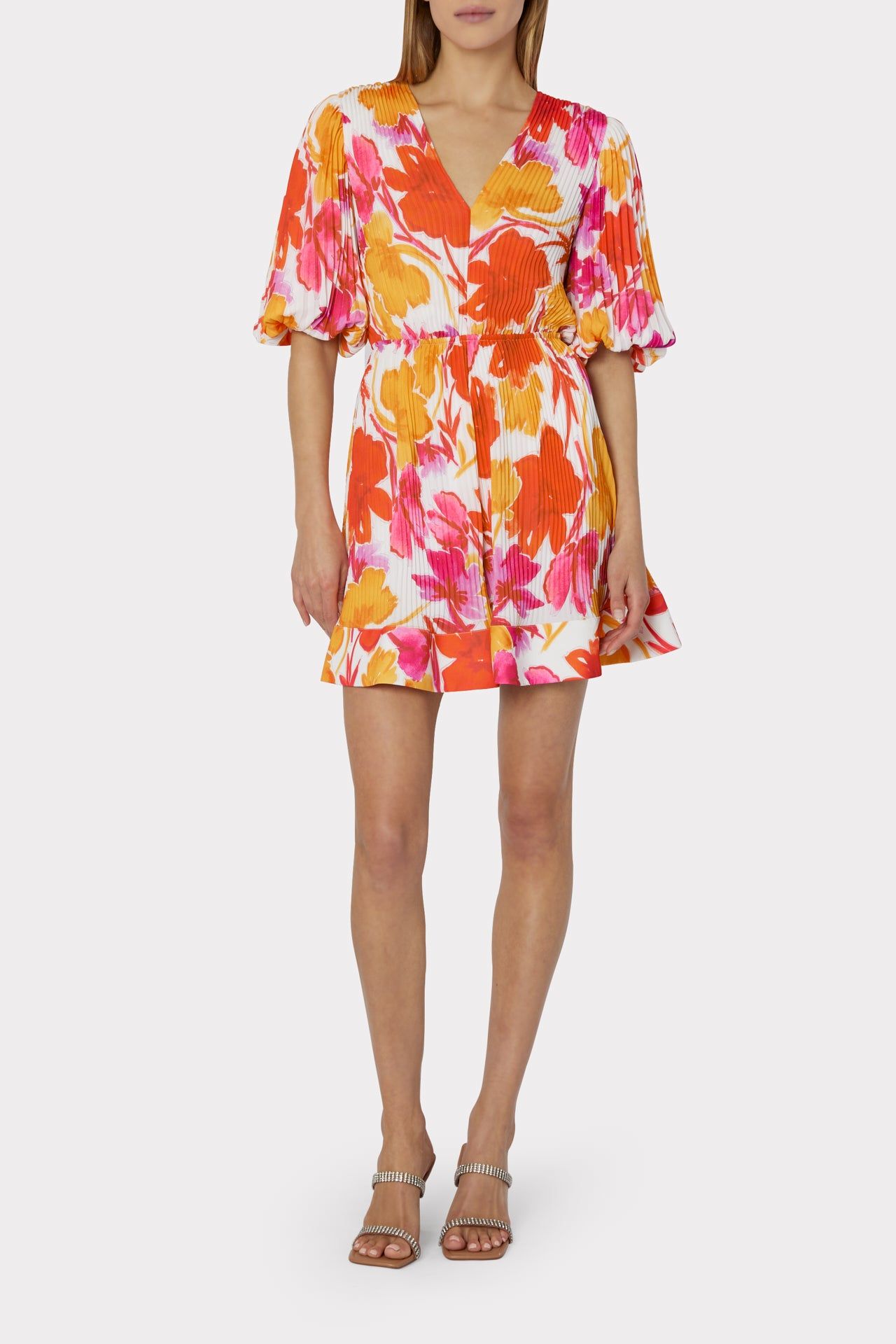 Elle Paper Peony Pleated Dress sold by Milly product image thumbnail 2