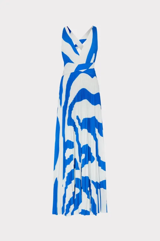 Oria Print Pleated Dress sold by Milly