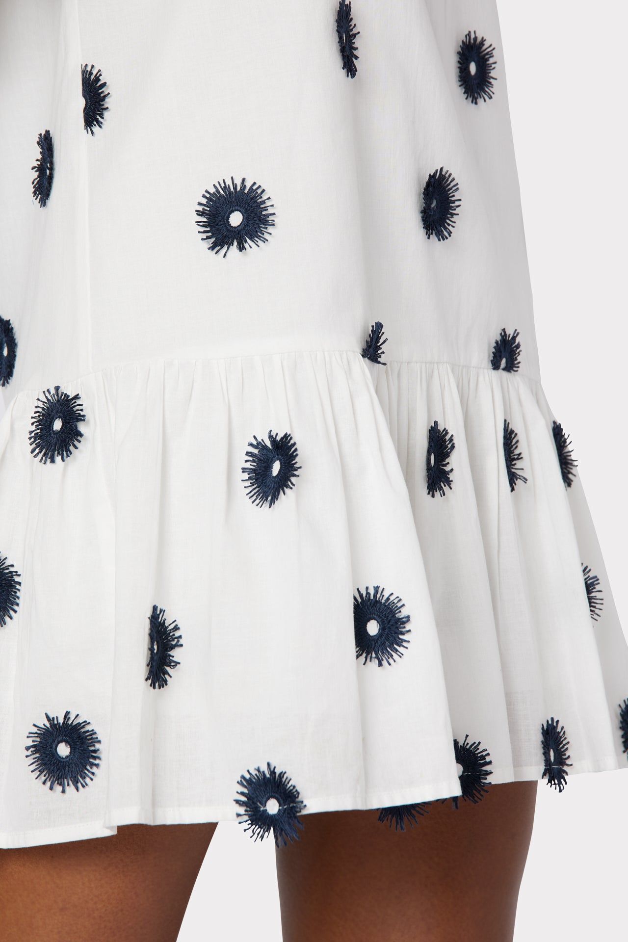 Flora Pom Pom Embroidered Dress sold by Milly product image thumbnail 4