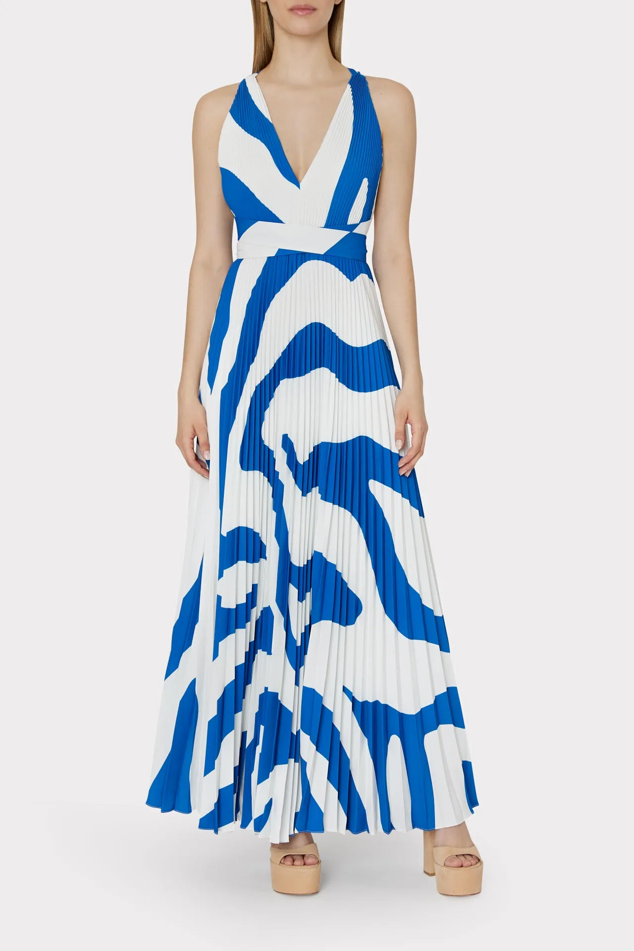 Oria Print Pleated Dress sold by Milly product image thumbnail 2
