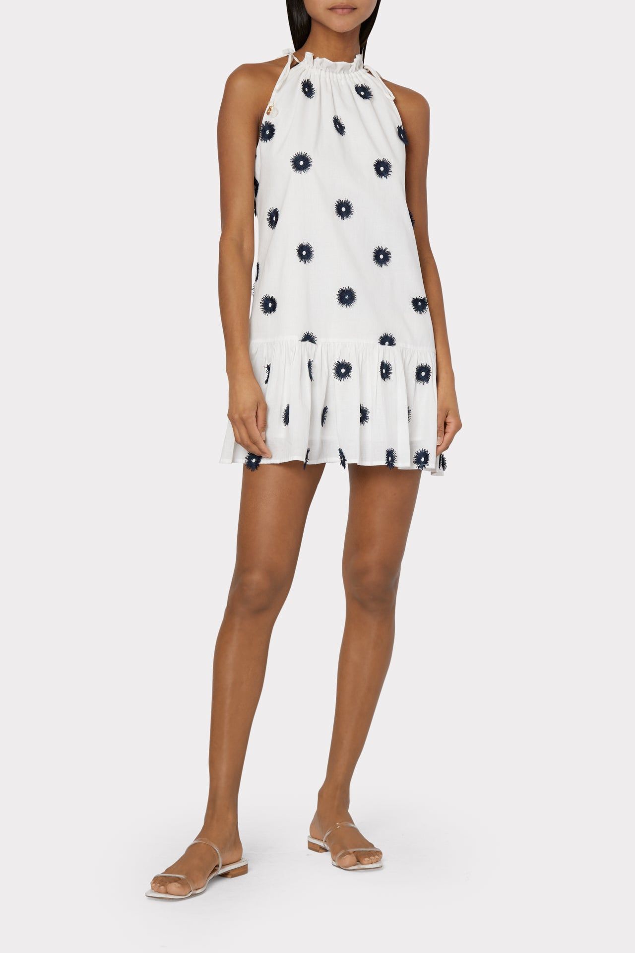 Flora Pom Pom Embroidered Dress sold by Milly product image thumbnail 2