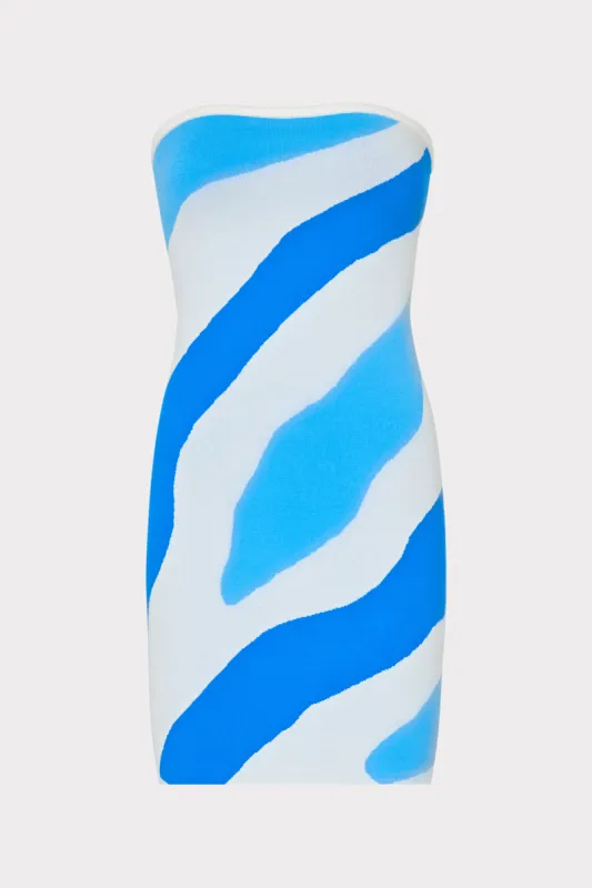 Strapless Zebra Jacquard Mini Dress sold by Milly