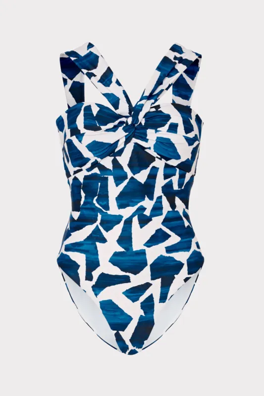 Betsy Ocean Puzzle Bandeau One Piece sold by Milly